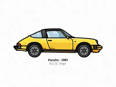 Porsche 911a 60s car design dots fast icon illustrator line outline porsche 911 sc targa porsche 911 sc targa race retro speed sports steel type vector vehicle