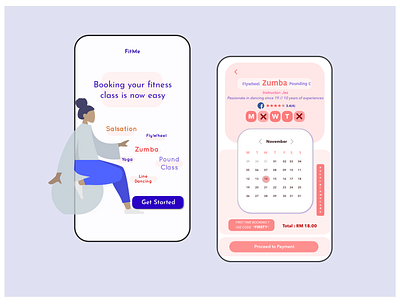 Fitme! Fitness Online Booking System app booking design fitness mobile ui design ux ux design