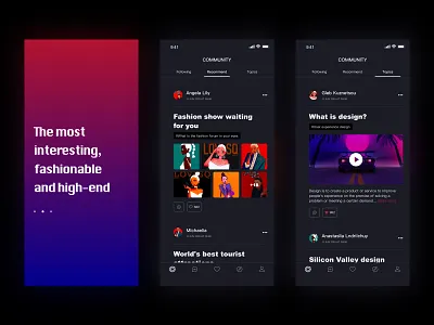 Unight redesign_ App(Black mode) app branding design icon illustration illustrator logo typography ui ux