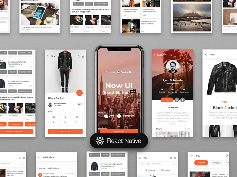 Now UI PRO React Native andriod app app design design ios mobile mobile app mobile app design mobile design mobile ui onboarding product profile screen shopping app