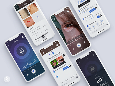 Helfie ai animation app artificial intelligence artificialintelligence chatbot design free freebie health illustration machine learning machinelearning minimalist modern ui ux