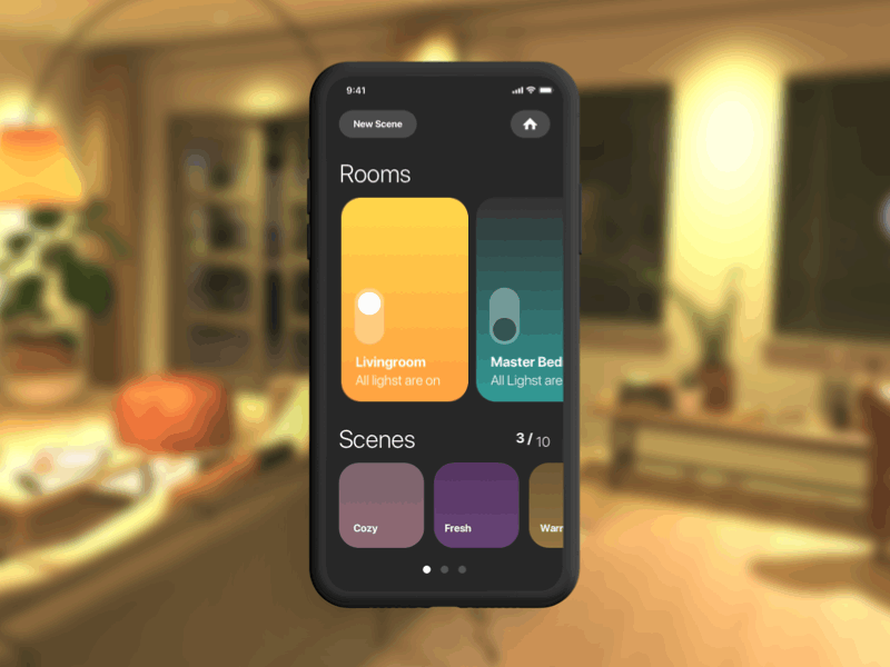 On Off Switch DailyUI Suggestion dailyui dailyui015 dailyui15 dailyuichallenge design domodity electricity home hue light lights night nightmode phillips sun technology ui ux