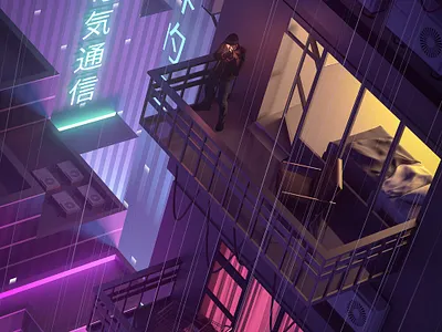 Ｉｎｎｅｒ Ｃｉｔｙ Ｌｉｆｅ 都心生活 3d 80s 90s anime cinema4d concept cyberpunk design futuristic illustration neon retrowave synthwave