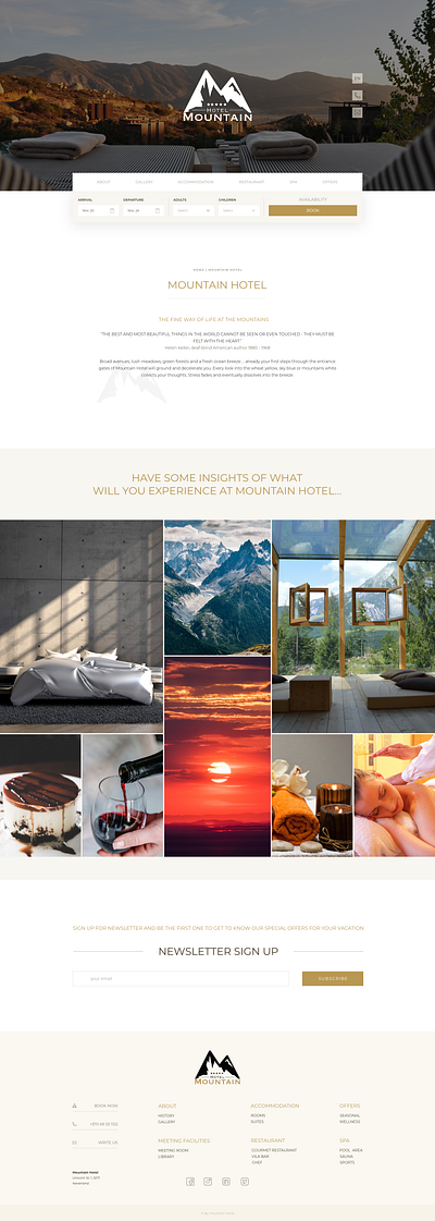 Newsletter Sign Up & Footer design footer hotel logo premium ui ux website