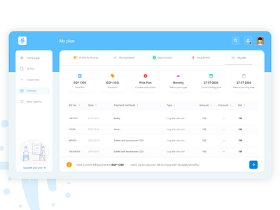 My Plan Info bill card design dashboad information payments product design ui user interface ux webdesign