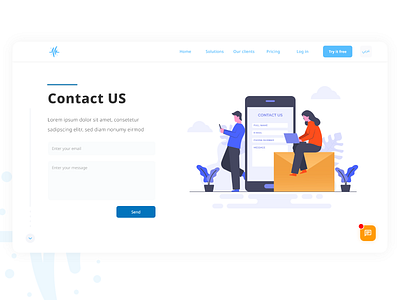 Contact us contact us creative dashboard design form illustraion ui ux vector website