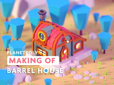 Barrel House Timelapse Tutorial 3d 3d modeling 3dillustration artwork cinema4d design game game art game art outsourcing game artist game design gameart illustration lowpoly lowpolyart mobile mobilegame mobilegames tutorial