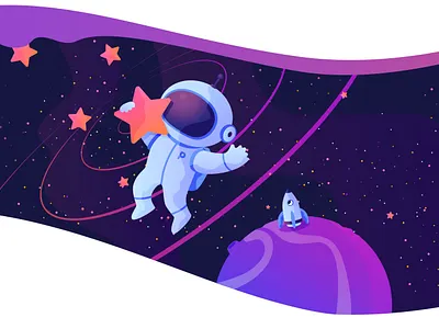 Skywalker character design creative design hero illustration purple space stars ui vector web