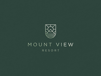 Mountview resort abstract branding clever elegant flat gradient icon land landscape logo luxury mark minimal sun