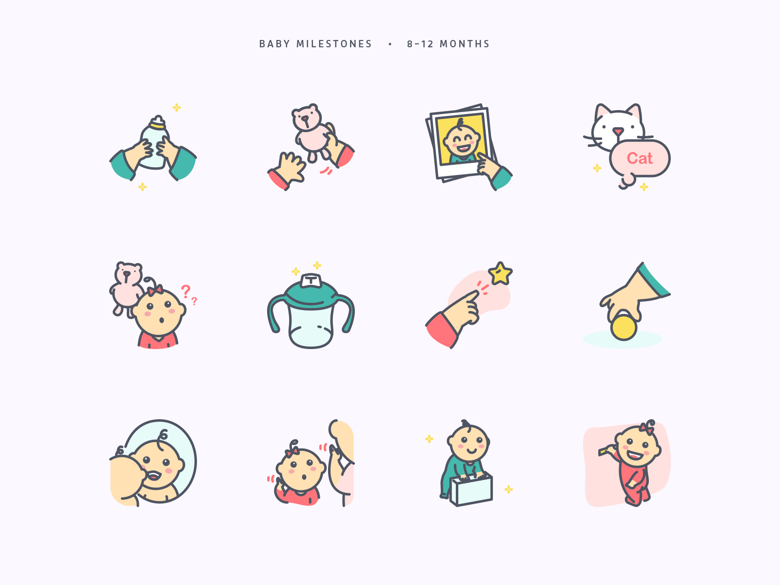 LittleSpoon - Baby Iconography app baby children icon icon set iconography illustration kid startup