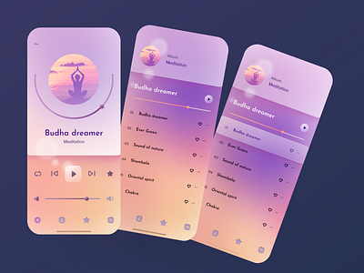 Music player app app design figma meditation mindfulness music music app music player player