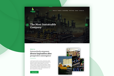 Oil Refinery Website aqua creative green homepage modern oil slider ui ux web design website website concept