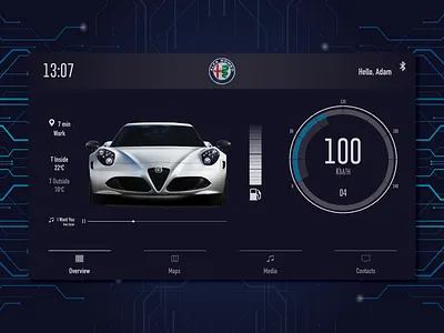Car Interface alfaromeo branding car daily daily 100 challenge dailyui dailywarmup design interface logo ui ux webdesign