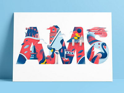 Amsterdam for Illustation print project amsterdam colors editorial editorial illustration illustration print sail ho studio sho studio typography vector