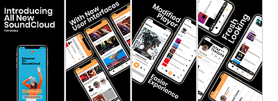 SoundCloud Redesign Mobile App (w/ Iphone XI Pro Mockup) app branding design flat illustration minimal ui ux