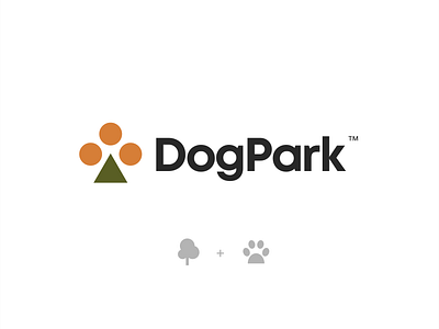 DogPark clean dog dogpark forest icon logo design logotype mark minimalistic modern park paw tree unfold