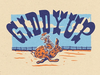 Giddyup! cowboy giddy up illustration jackrabit rodeo west westren