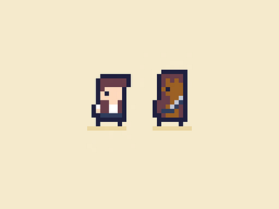 Han Solo & Chewbacca - Daily Pixel Characterdd arcade art character design game gamedev pixel pixelart retro star starwars wars