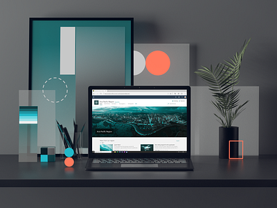 Microsoft SharePoint 3d abstract animation c4d cgi cinema4d colors design geometric illustration laptop microsoft office render set surface ui ux web windows