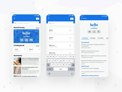 Dictionary Mobile App app app design dictionary translate translation word of the day