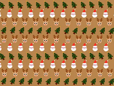 Christmas Pattern christmas christmastree cute dribbble illustration pattern children procreate reindeer rudolf santa santaclaus tree