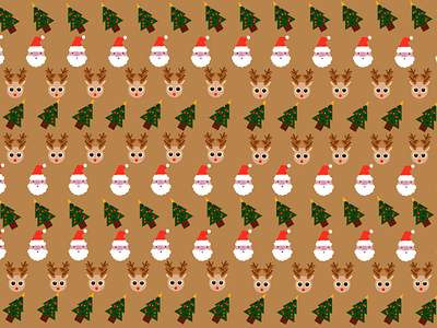 Christmas Pattern christmas christmastree cute dribbble illustration pattern children procreate reindeer rudolf santa santaclaus tree