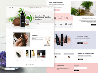 Dime ecommerce design natural photoshop products skincare ui web design