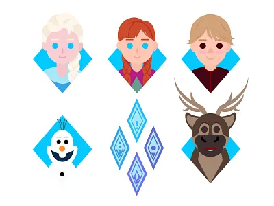Into the unknown character design christmas design flat flat design frozen frozen2 icon icon set illustration illustrator movie art vector winter