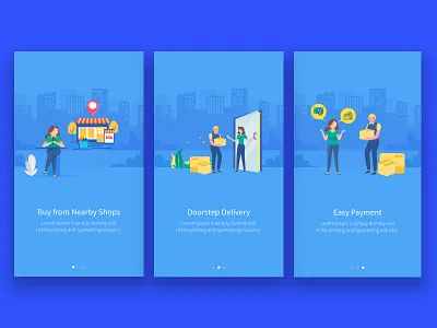 Online Order Onboarding Screen appstore dailyui delivery design design app dribbble food grocery illustration onboarding ui ux