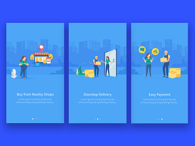 Online Order Onboarding Screen appstore dailyui delivery design design app dribbble food grocery illustration onboarding ui ux