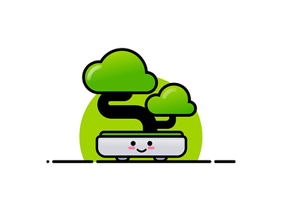 Bonsai 2d bonsai design flat illustration illustrator japan japanese mobile app naninani plant pot tree ui vector