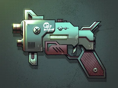 Space Blaster art artwork blaster concept art concept design design graphic graphic design gun illustration pistol sci fi texture