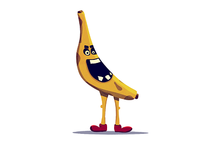 Bananaaa 2d banana cartoon character drawing eyes fruit illustration procreate yellow