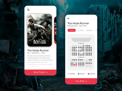 Ticket Booking App android app design flat ios mobile pakshep pakshep girdhar typography ui