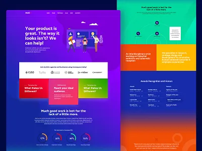Bad UX Good UI agency blue colorful corporate creative gree homepage illustraion illustration art portfolio red skills ui user experience user interface ux web design yellow