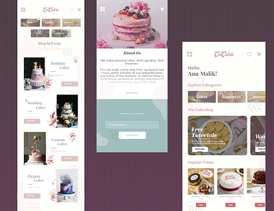 CutCakes adobe xd adobexd application design application ui bakery app interactive design interactive prototype mobile app concept mobile app design mobile interaction mobile interface mobile ui uidesign uiux website design