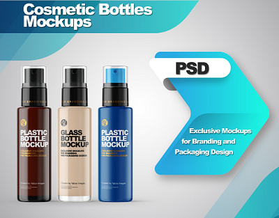 Cosmetic Bottles Mockups PSD 3d design illustration mockup mockup design mockupdesign pack package smartobject visualization