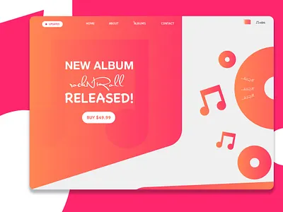 Music Album Release Landing Page Design branding daily ui daily ui challange design flat ui ux web website