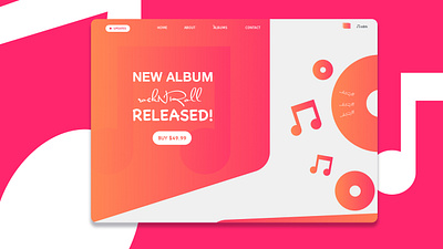 Music Album Release Landing Page Design branding daily ui daily ui challange design flat ui ux web website