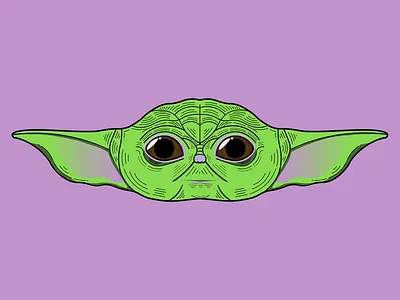 Character Illustration - Baby Yoda baby yoda badge banner character concept design graphics illustration logo star wars vector yoda