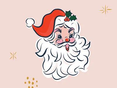 Santa Baby christmas design holidays illustration retro santa santa claus