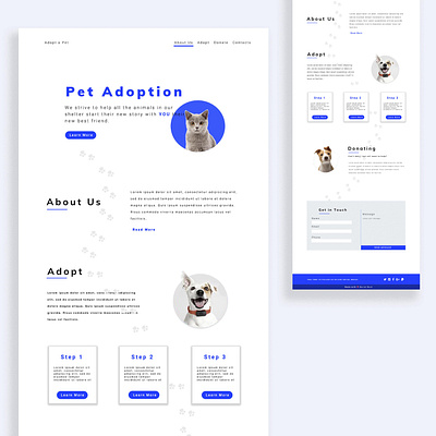 Pet Adoption Landing Page design landing page design landingpage simple design webdesign