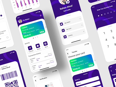 E-Wallet UI Kit app branding card design ewallet illustration ios kit mobile mobile app ui uidesign ux vector