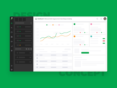 Design concept - Dashboard app app design chat dashboard design desktop green platform prototype ui uidesign ux uxdesign wireframe