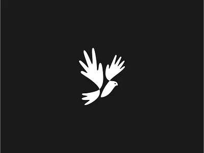 White Pigeon abstract animal christianity church creative design hand hands humanity icon logo logotype love pigeon simple wedding white