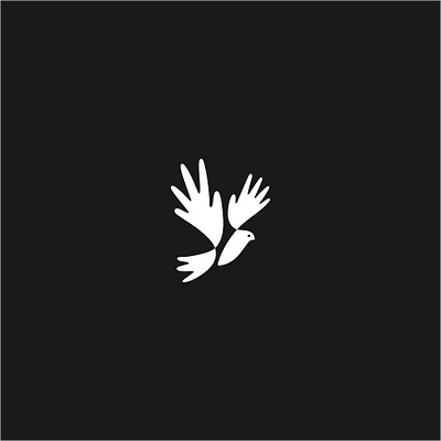 White Pigeon abstract animal christianity church creative design hand hands humanity icon logo logotype love pigeon simple wedding white