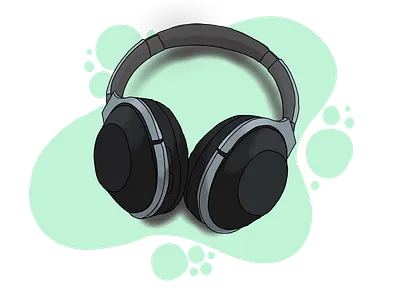 Headphones adobe drawing flat headphones illustration illustrator infographic vector