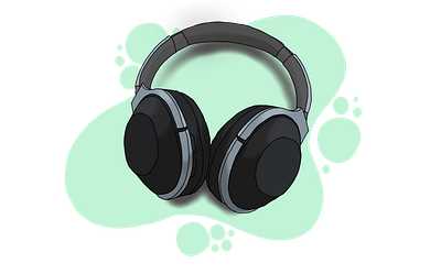 Headphones adobe drawing flat headphones illustration illustrator infographic vector