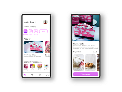 DailyUI #13 : Order n Bake Cake App UI adobe xd app design bake bangalore cake cleanui cook dessert figma fitness food foodapp illustration order orderfood sweet ui uidesign uiux