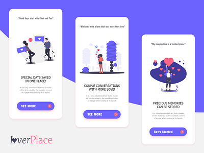 LoverPlace UI Design abode xd app apple application design illustration logo mobile ui ui uikits ux vector